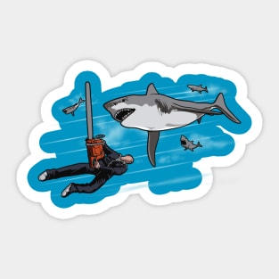 Epic Shark Battle Sticker